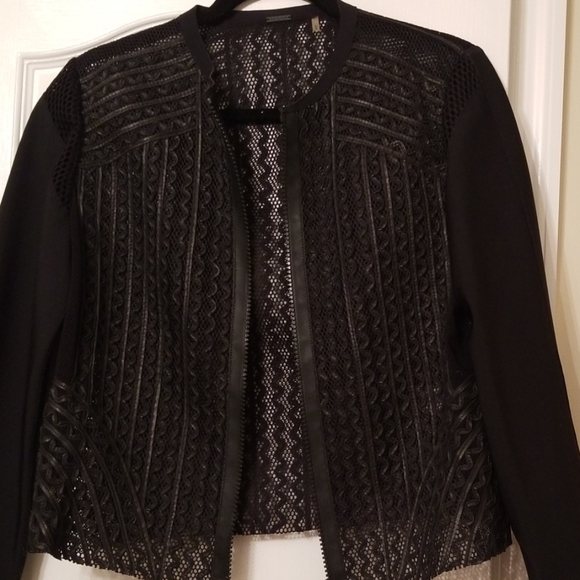 Elie Tahari Leather Ribbon Jacket - Picture 5 of 8